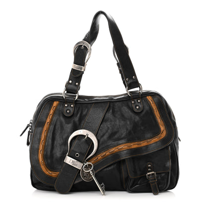 Christian Dior Calfskin Medium Gaucho Double Saddle Bag Black 1 of 15