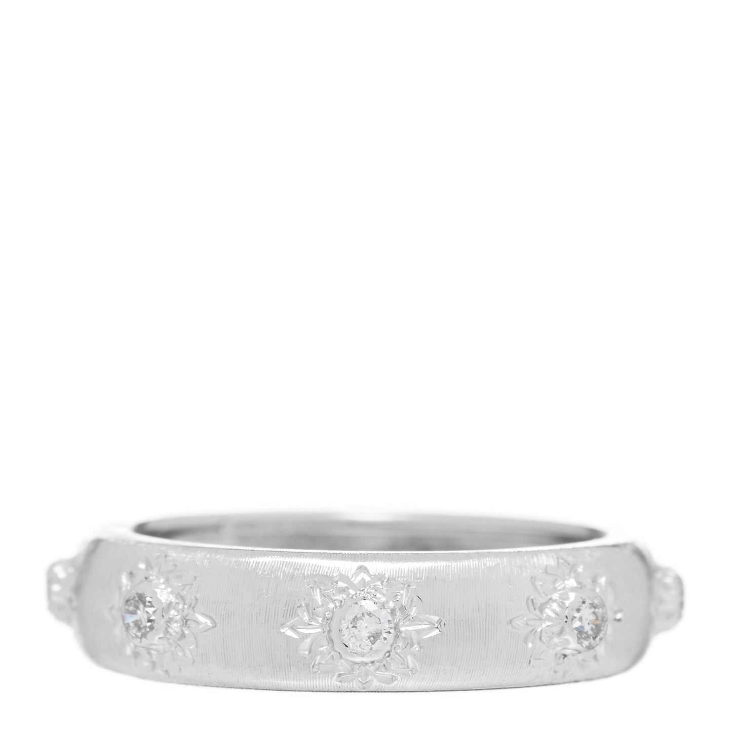 18K White Gold Diamond 5mm Macri Band Ring 50 5.5