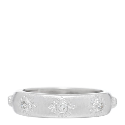 Buccellati 18K White Gold Diamond 5mm Macri Band Ring 50 5.5 1 of 6
