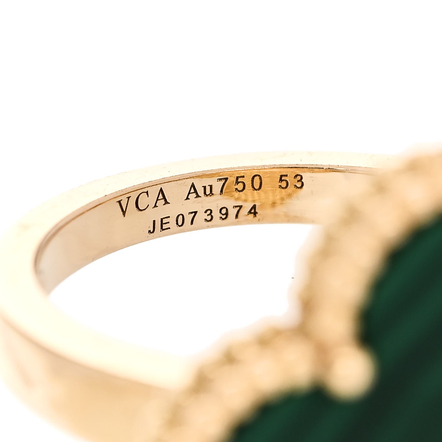 Van Cleef & Arpels 18K Yellow Gold Malachite Magic Alhambra Ring 53 6.5 5 of 5