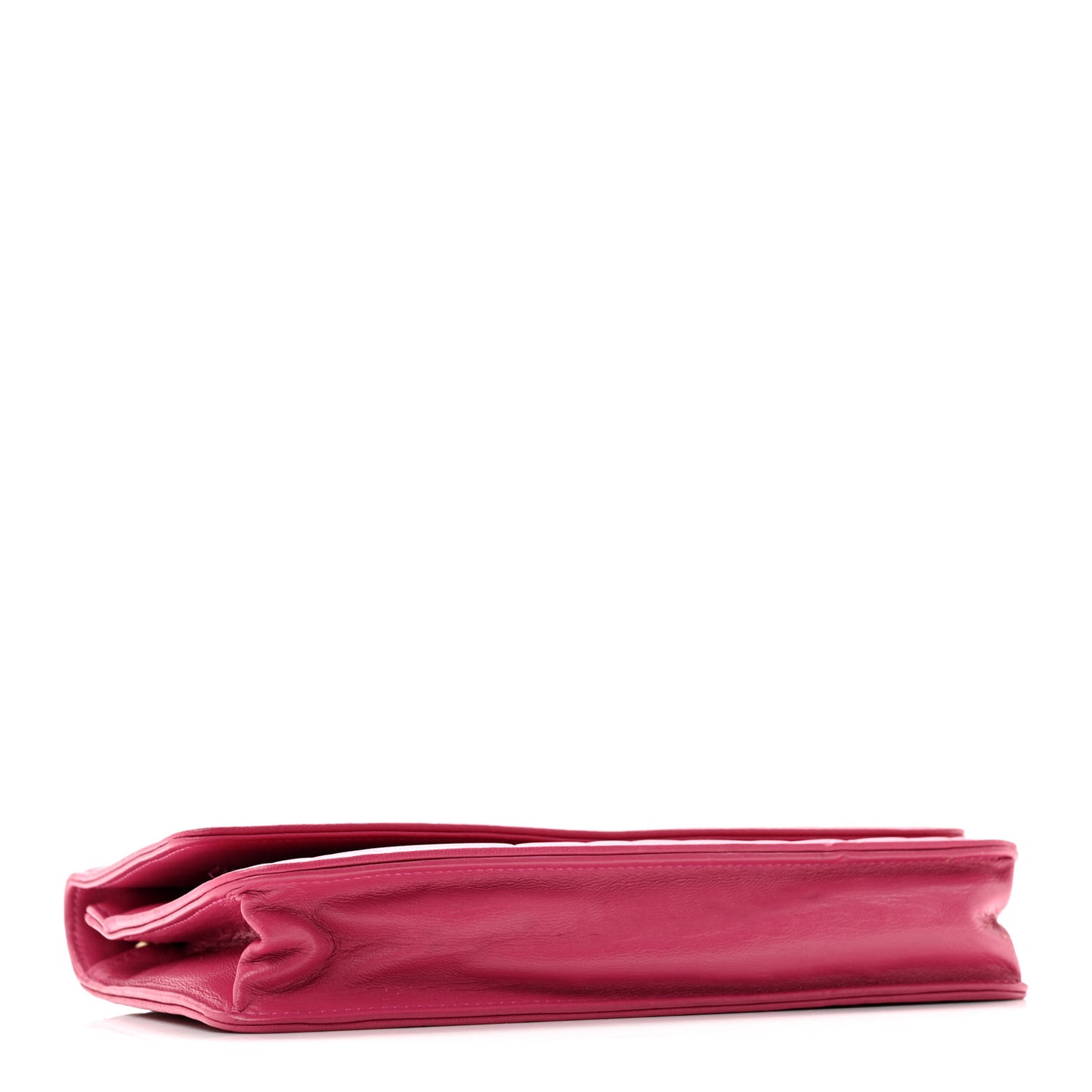 Lambskin Camellia Embossed Wallet on Chain WOC Fuchsia