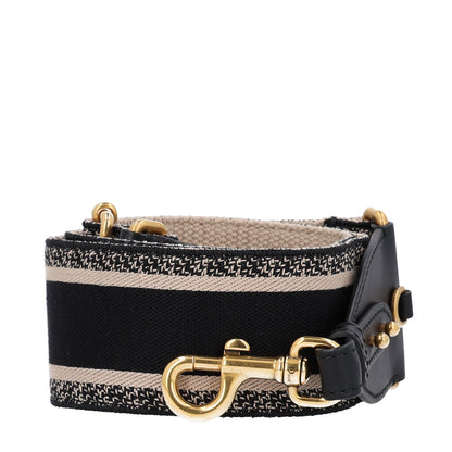 Christian Dior Canvas Embroidered Shoulder Strap Black 1 of 5