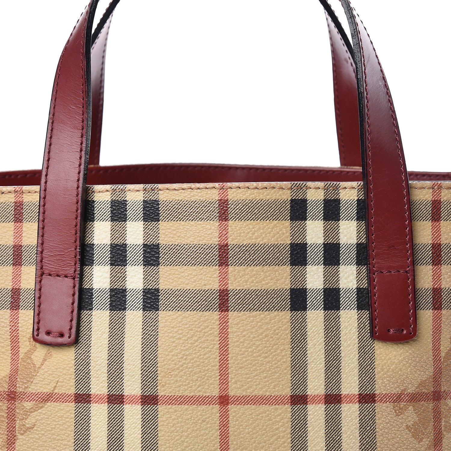 Burberry Haymarket Check Small Tote Red 7 of 15