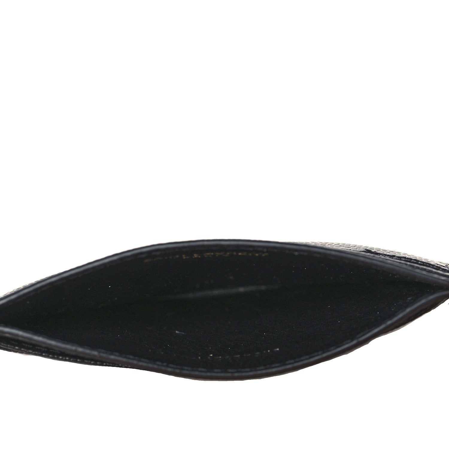 Saint Laurent Grain De Poudre Matelasse Chevron Monogram Credit Card Case Black 5 of 7