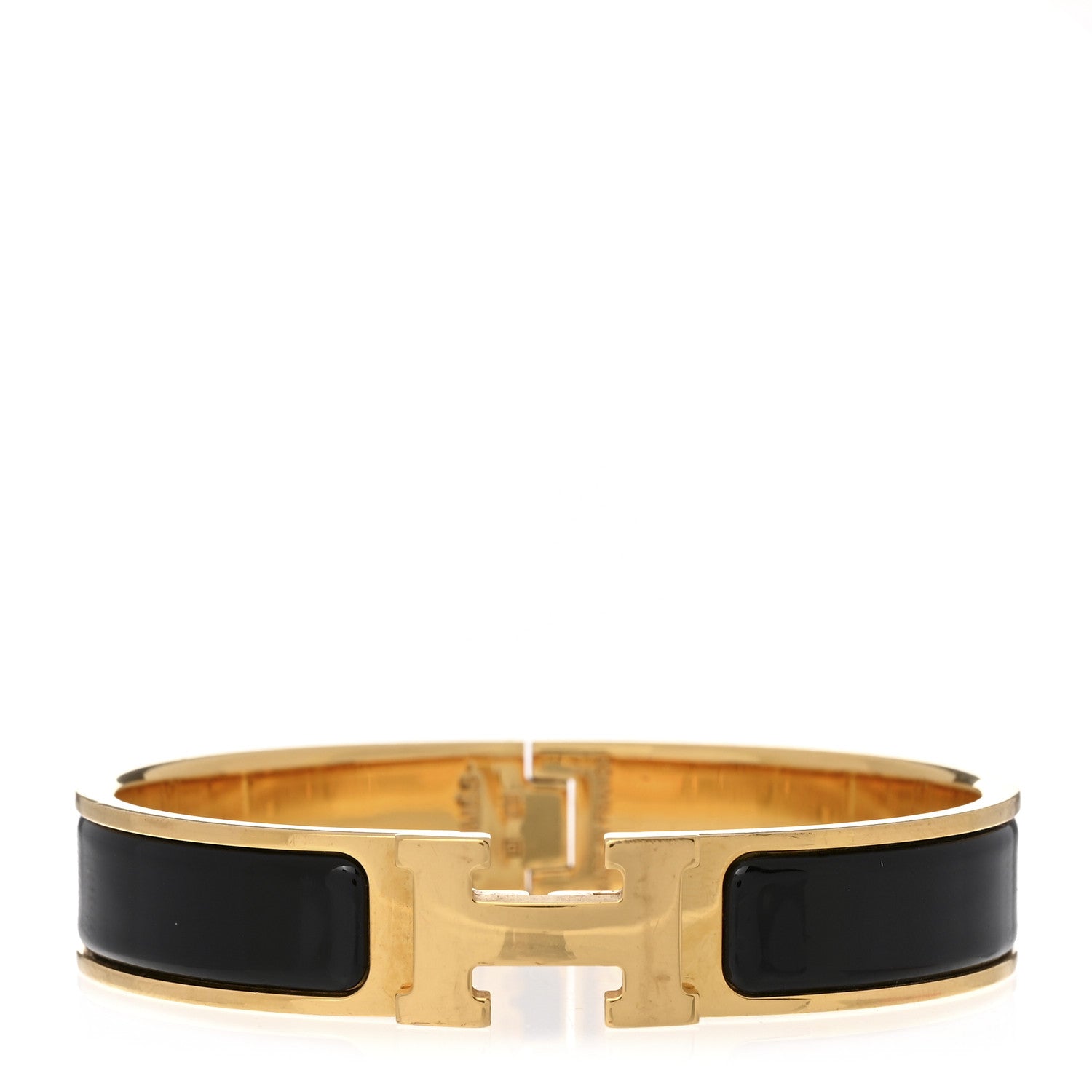 Hermes Enamel Narrow Clic Clac H Bracelet PM Black 1 of 3