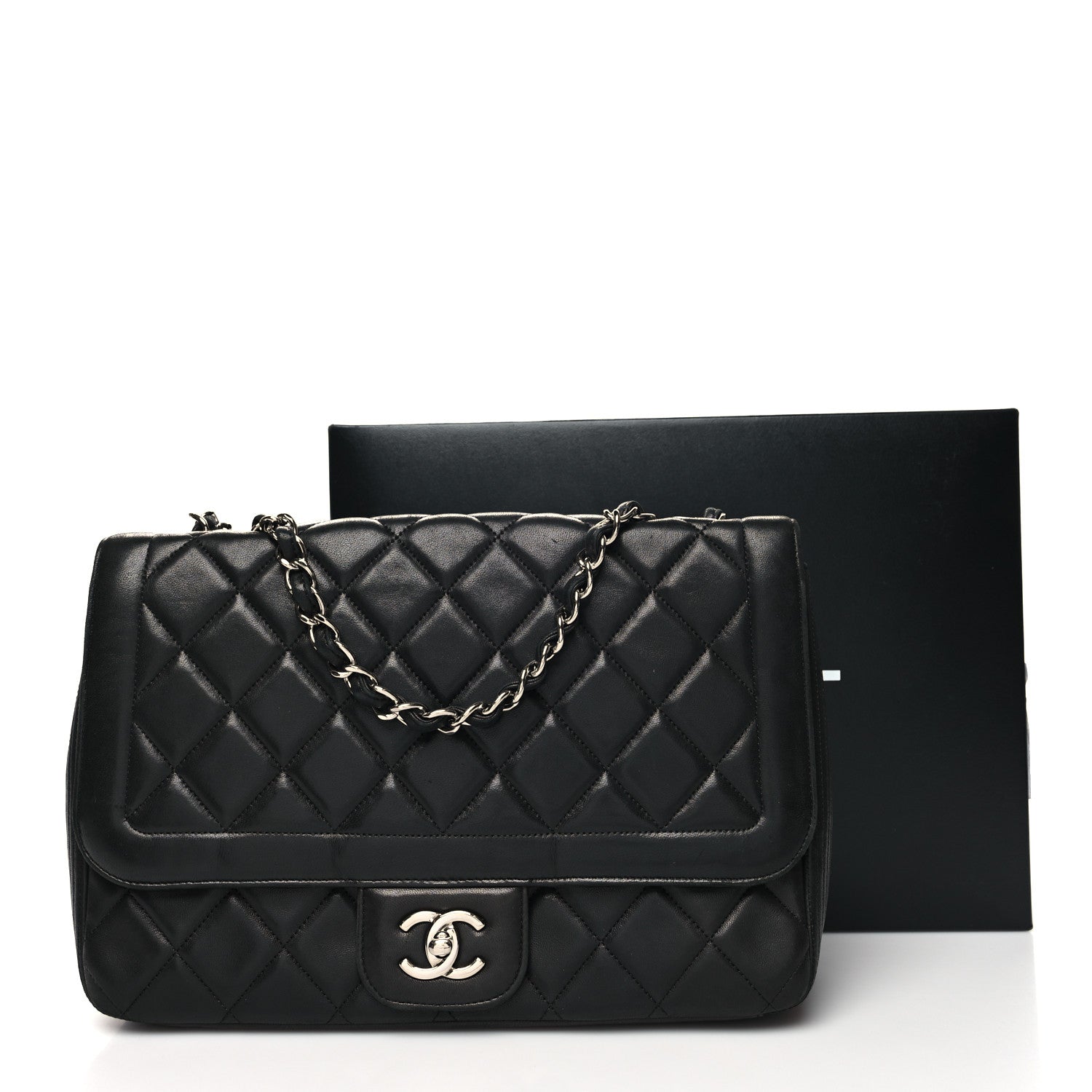 Chanel Lambskin Quilted Large Coco Rider Flap Black 15 of 15