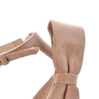 Valentino Garavani Suede Bow Ankle Strap Sandals 39 Camel Rose 11 of 19