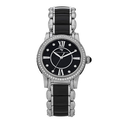 David Yurman Stainless Steel Ceramic Diamond Bezel 34mm Classic Quartz Watch Black 1 of 4