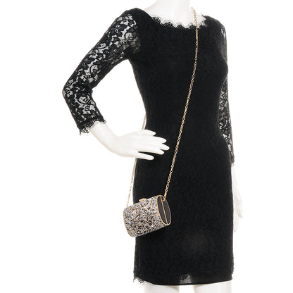 Chanel Swarovski Crystal Evening Bag Black Gold 2 of 7