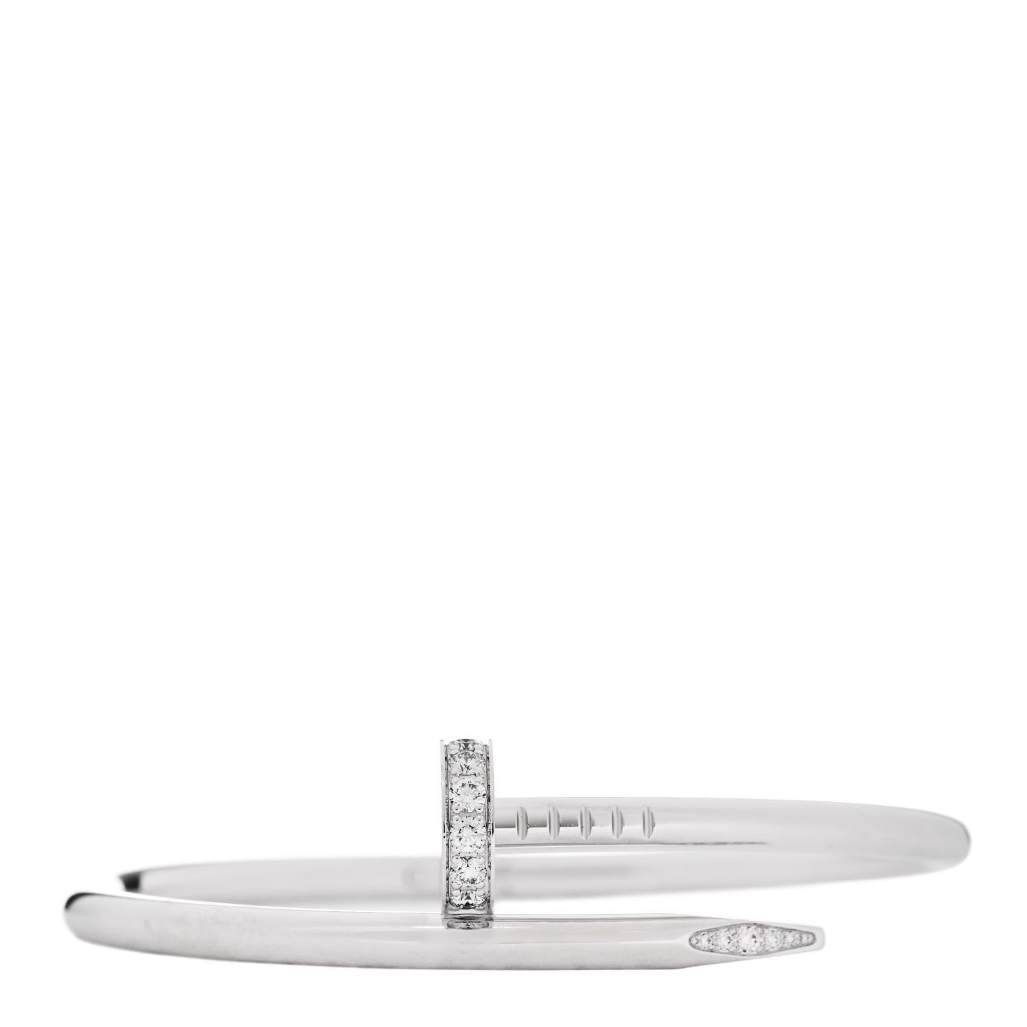 Cartier 18K White Gold Diamond Juste Un Clou Bracelet 15 1 of 4