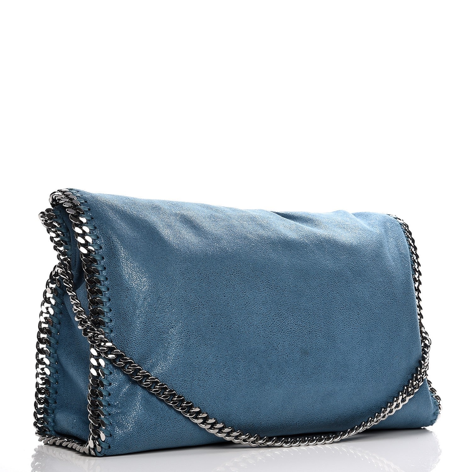 Stella McCartney Shaggy Deer Falabella Fold Over Tote Blue 4 of 9