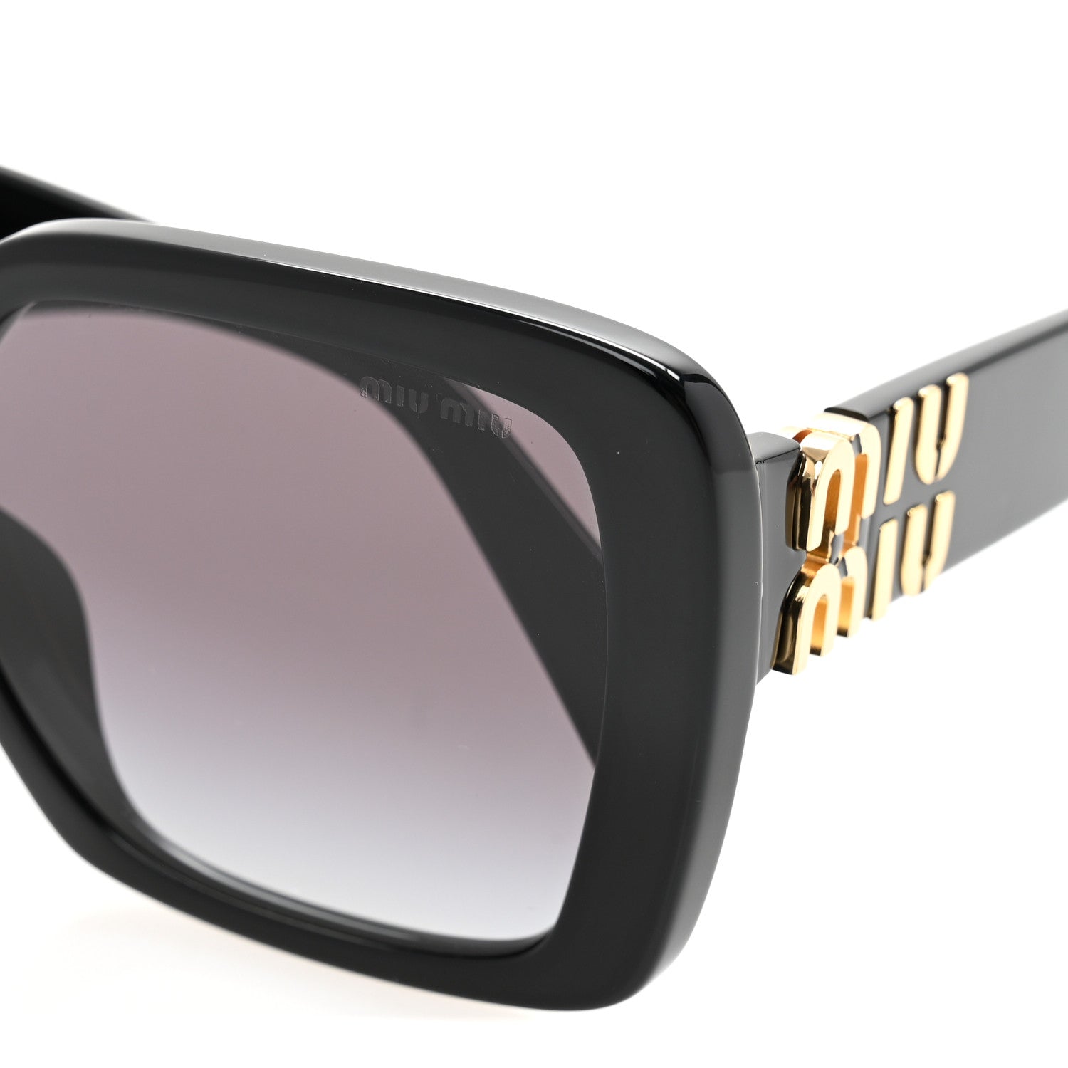 Miu Miu Acetate Rectangle Sunglasses SMU 10Y Black 7 of 8