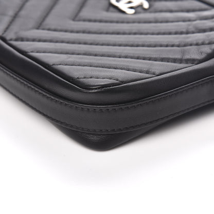 Chanel Lambskin Chevron Quilted Small Promenade Camera Black 9 of 11