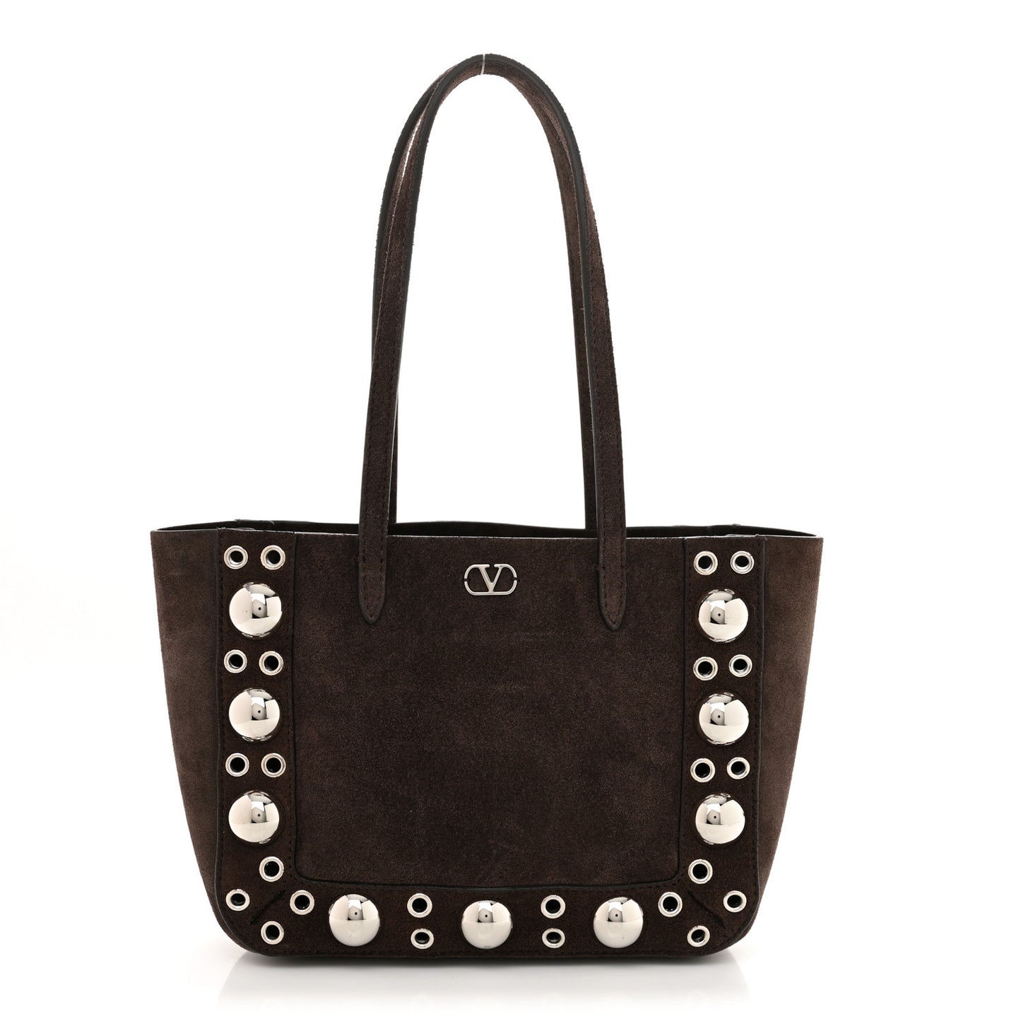 Suede Studded Mini Nellcote Shopping Tote Brown