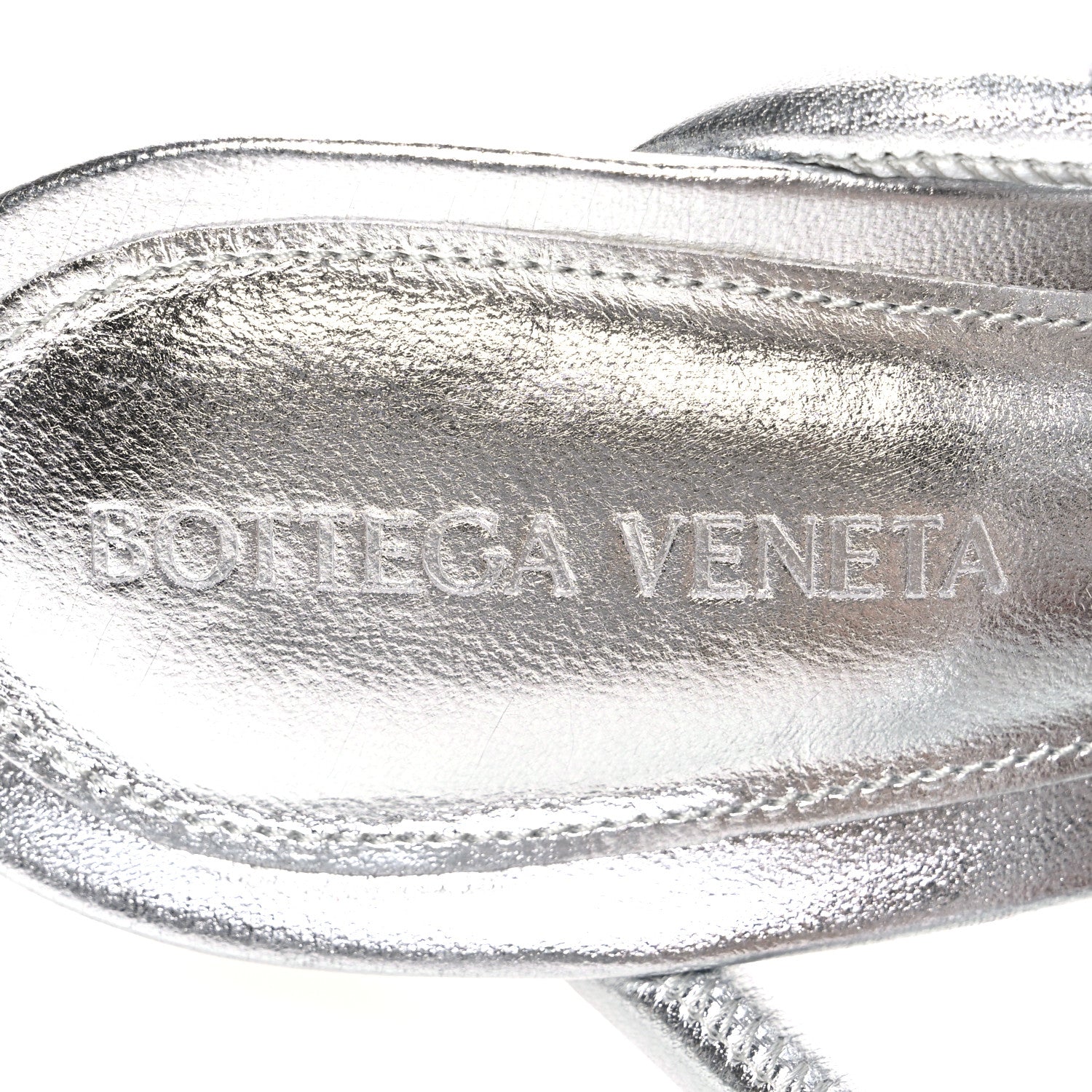 Bottega Veneta Reflection Weave Stretch Sandals 39 Silver 9 of 9