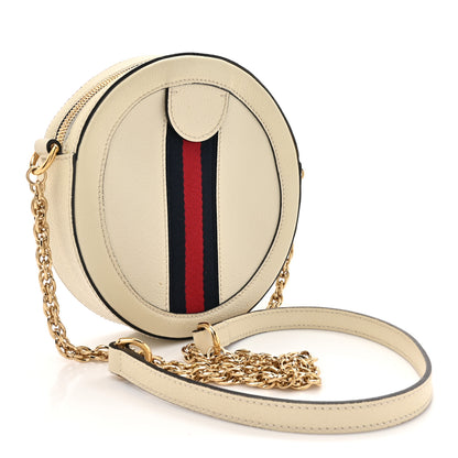 Gucci Textured Calfskin Web Mini Ophidia Round Shoulder Bag Mystic White 3 of 18