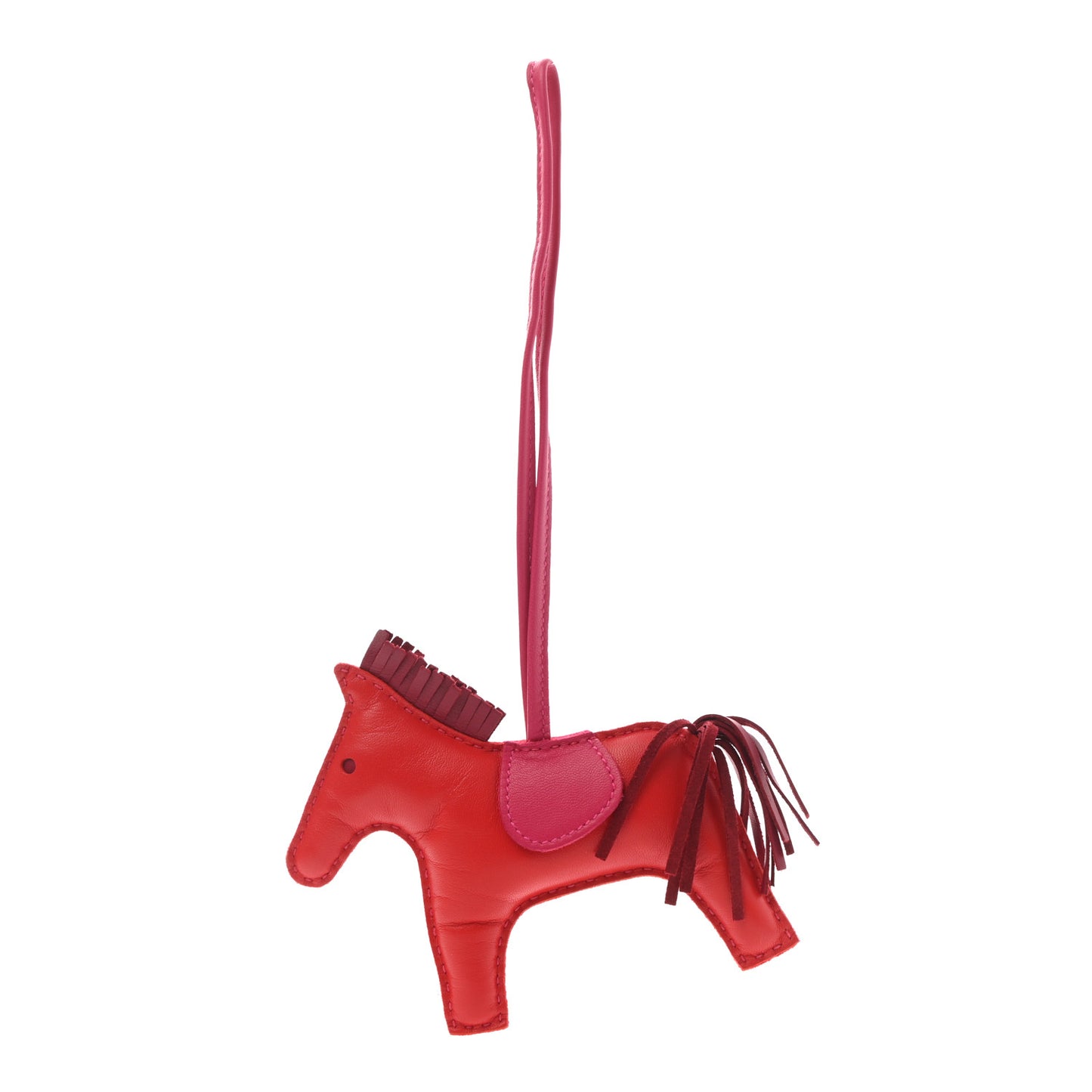Milo Lambskin Grigri Rodeo Horse Bag Charm GM Rouge Indien Rubis Rose Mexico