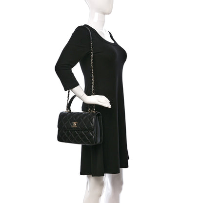 Chanel Lambskin Quilted Small Trendy CC Dual Handle Flap Bag Black 3 of 10