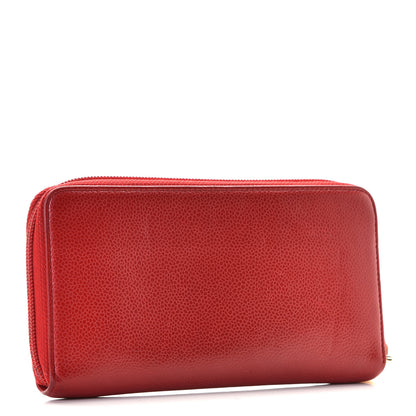 Chanel Caviar Large Timeless CC Zip Around Wallet Red 2 of 6
