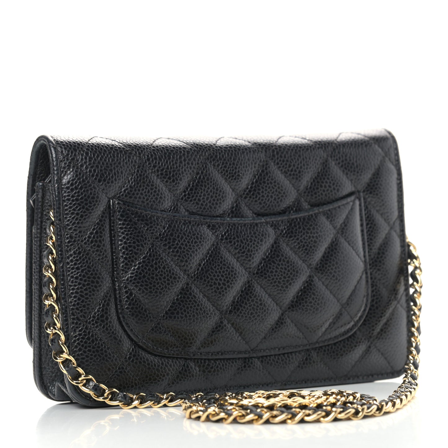Caviar Quilted Wallet On Chain WOC Black