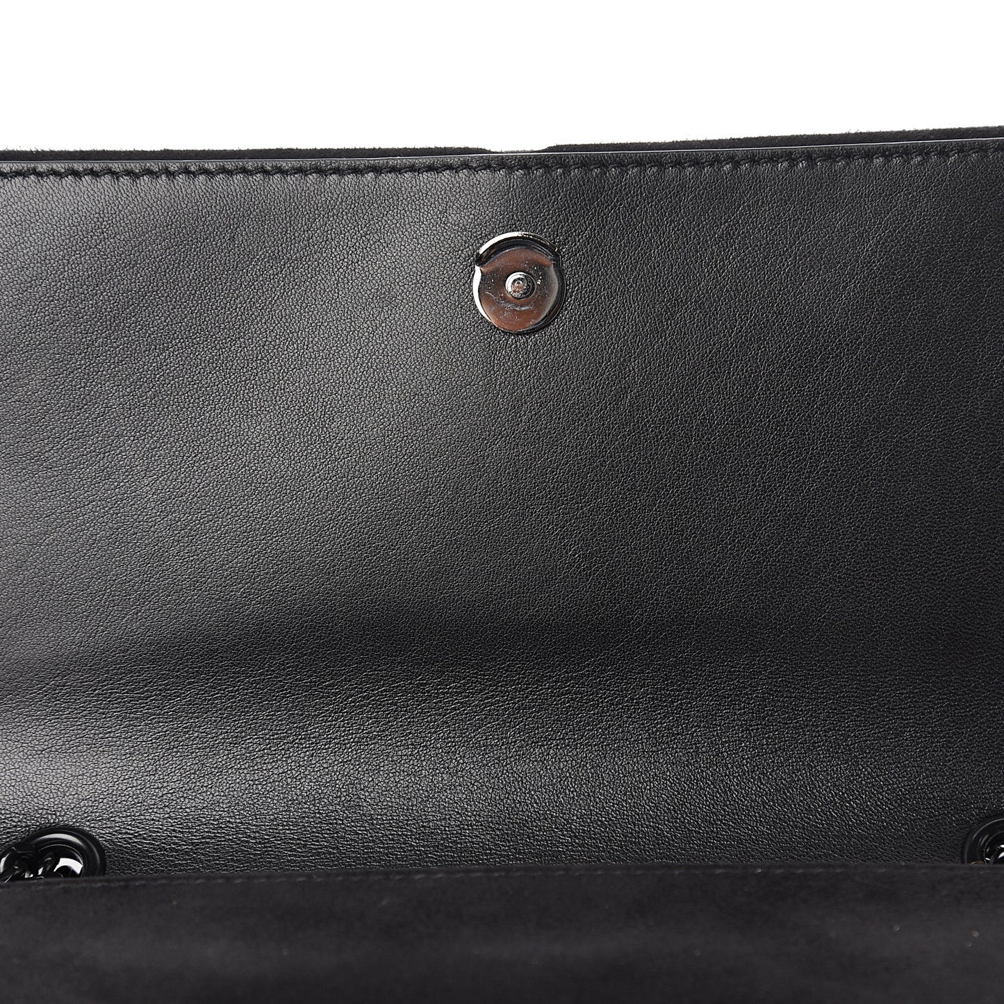 Suede Crystal Small Classic Monogram Kate Satchel Black