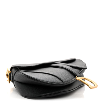 Christian Dior Grained Calfskin Saddle Bag With Strap Black 4 of 12