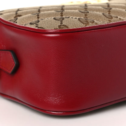 Gucci Monogram Azalea Calfskin Matelasse Diagonal Small GG Marmont Chain Shoulder Bag Beige Ebony New Cherry Red 8 of 10