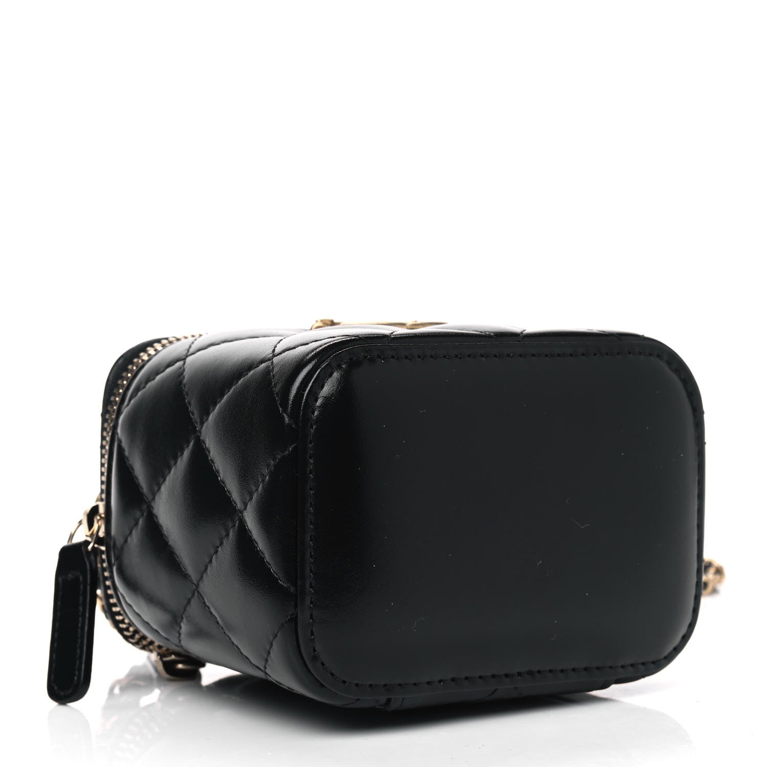 Chanel Calfskin Quilted Mini Perfect Fit Vanity Case With Chain Black 3 of 5