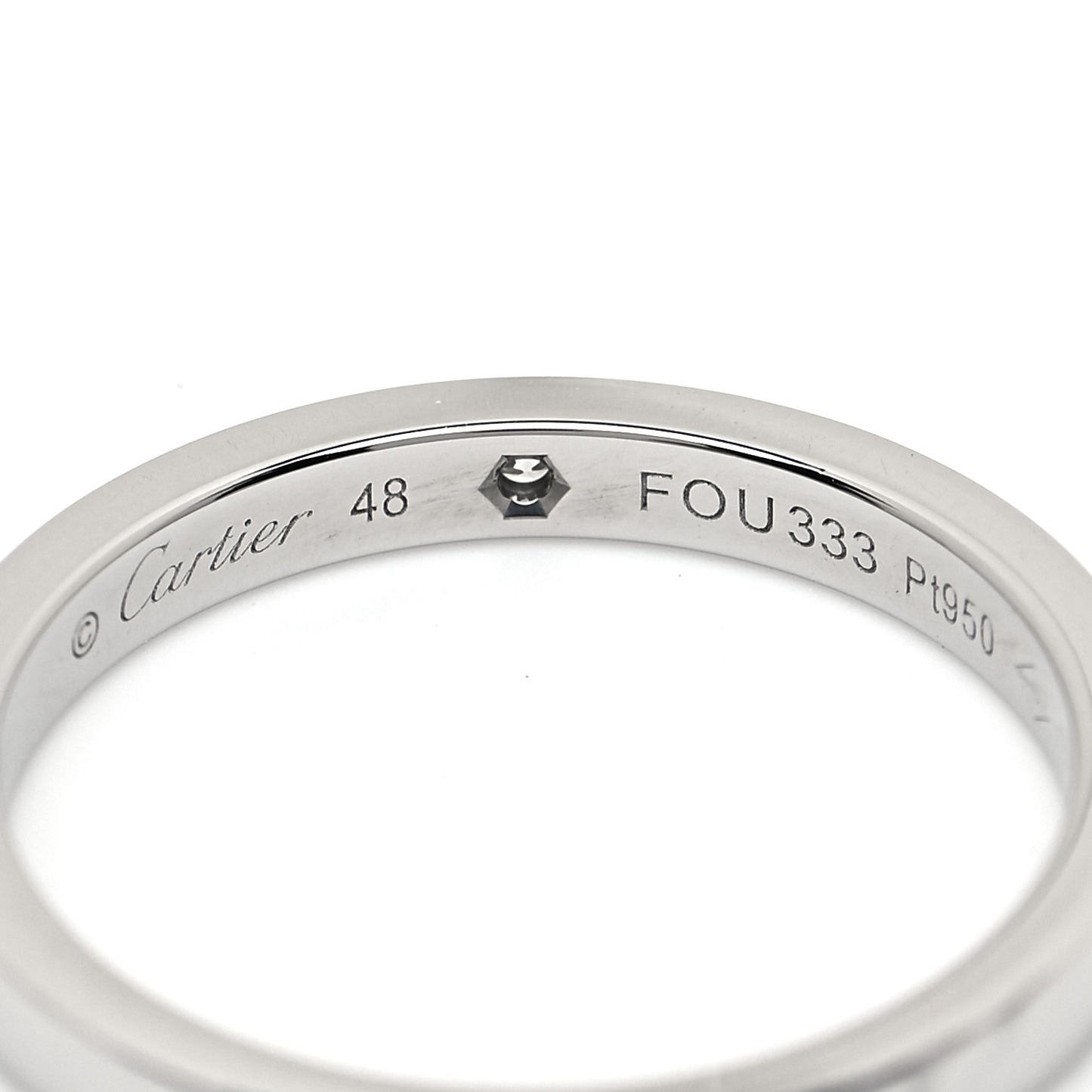 Platinum Diamond 2.1mm Ballerine Wedding Band Ring 48 4.5