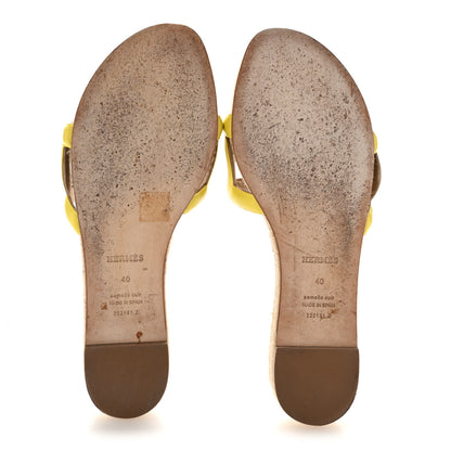 Hermes Nappa Famosa Espadrille Sandals 40 Jaune Curcuma 6 of 9