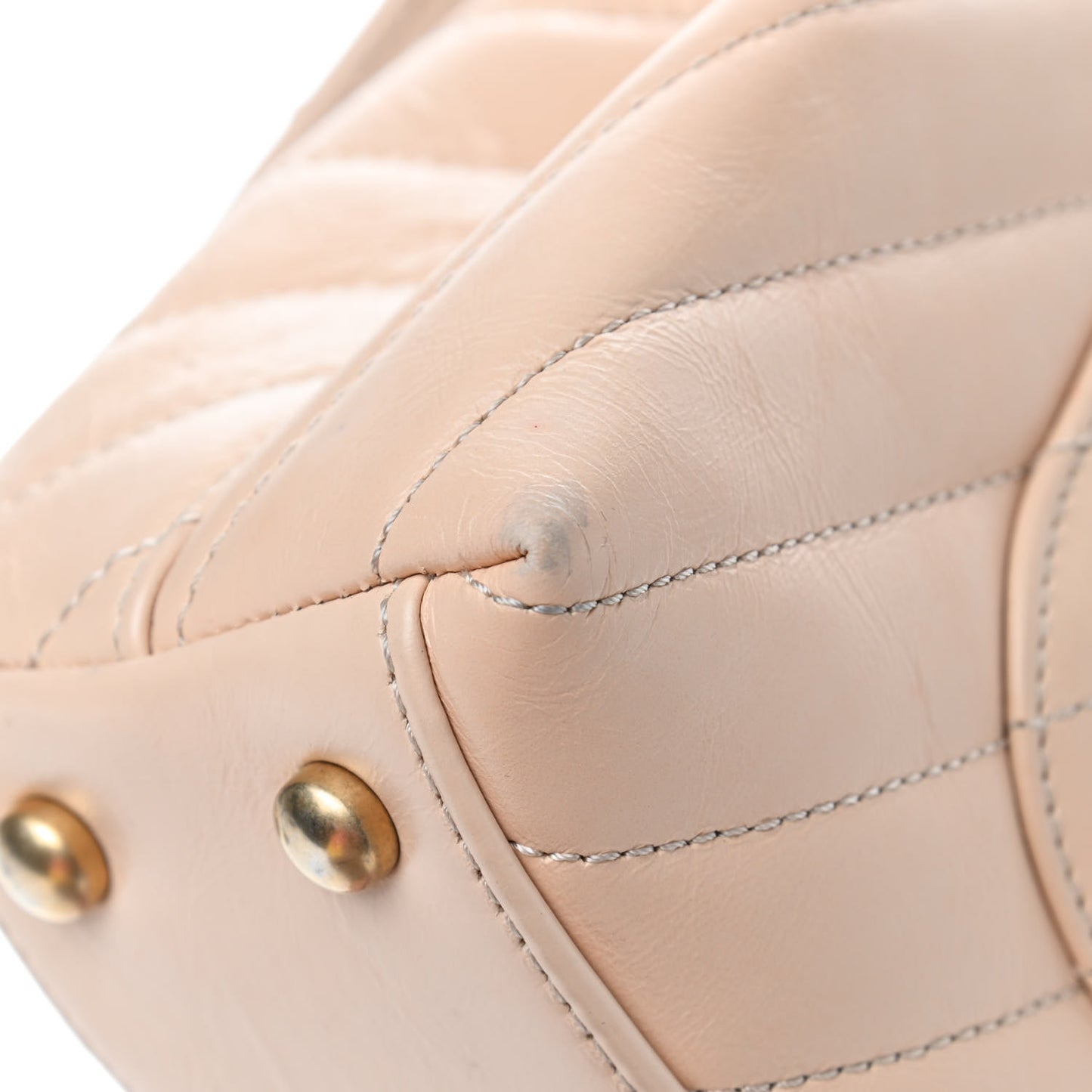 Calfskin Chevron Quilted Mini Coco Handle Flap Beige