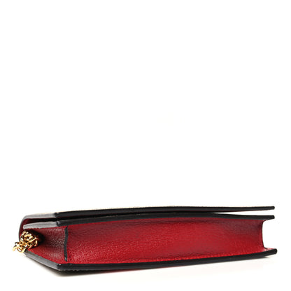 Gucci GG Supreme Monogram Tian Chain Wallet Beige Multicolor Red 4 of 9