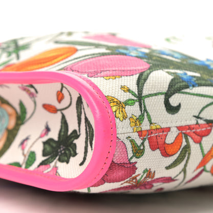 Gucci Canvas Flora Large Rajah Chain Tote White Multicolor Fuxia Fluo 6 of 6