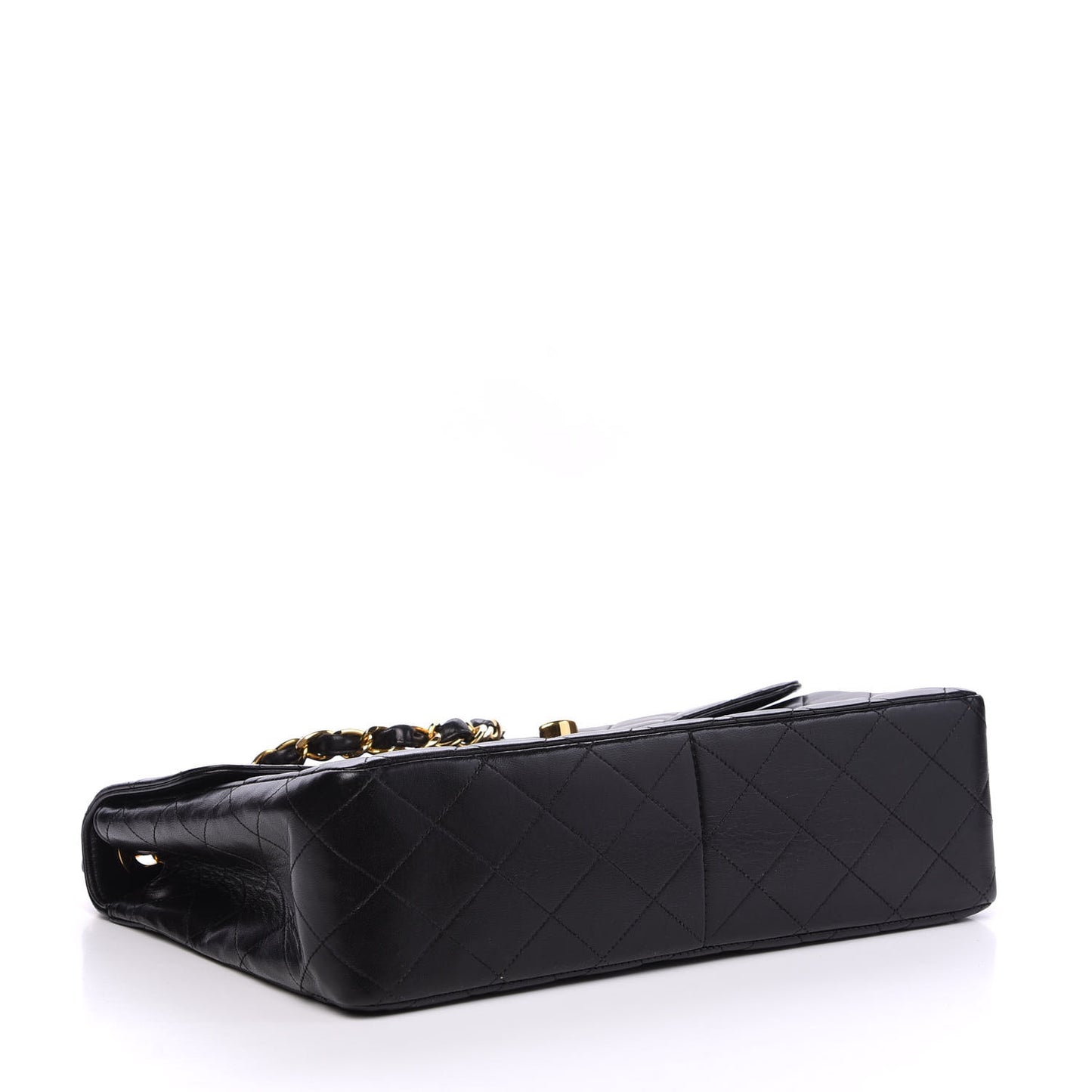 Lambskin Quilted Jumbo Single Flap Black