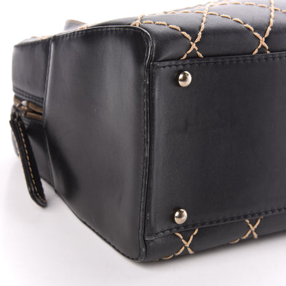 Chanel Calfskin Wild Stitch Top Handle Bag Black 5 of 14