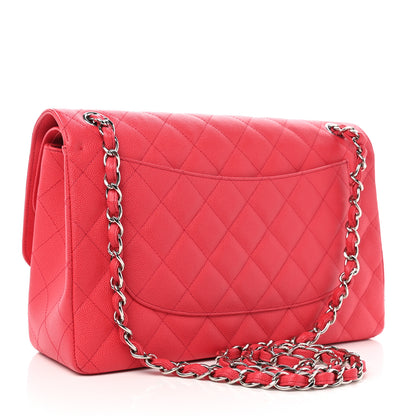 Chanel Caviar Quilted Jumbo Double Flap Dark Pink 2 of 10