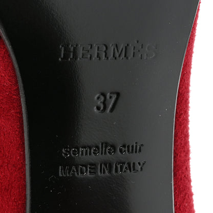 Hermes Suede Goatskin Saint Germain Ankle Boots 37 Rouge Tibetain 6 of 8