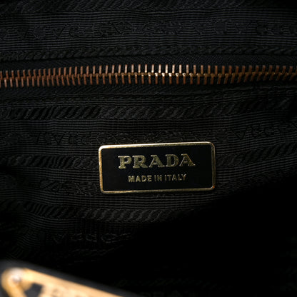 Prada Tessuto Nylon Calfskin Dome Satchel Black 6 of 10