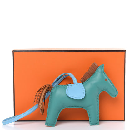 Hermes Milo Lambskin Grigri Rodeo Horse Bag Charm MM Vert Verone Gold Celeste 4 of 4