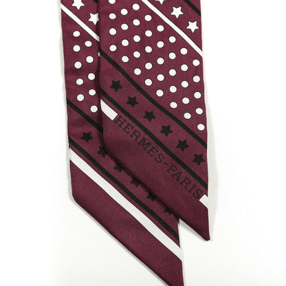 Hermes Silk Les Flacons Bandana Twilly Prune Black White 2 of 3