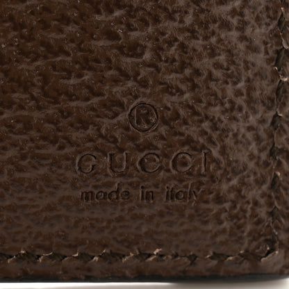Gucci GG Supreme Monogram Textured Dollar Calfskin Web Ophidia Overlay Zip Around Card Case Wallet Beige Ebony New Acero 7 of 9