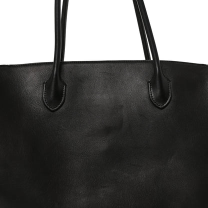 The Row Polished Saddle Calfskin Marlo 17 Tote Bag Black 7 of 9