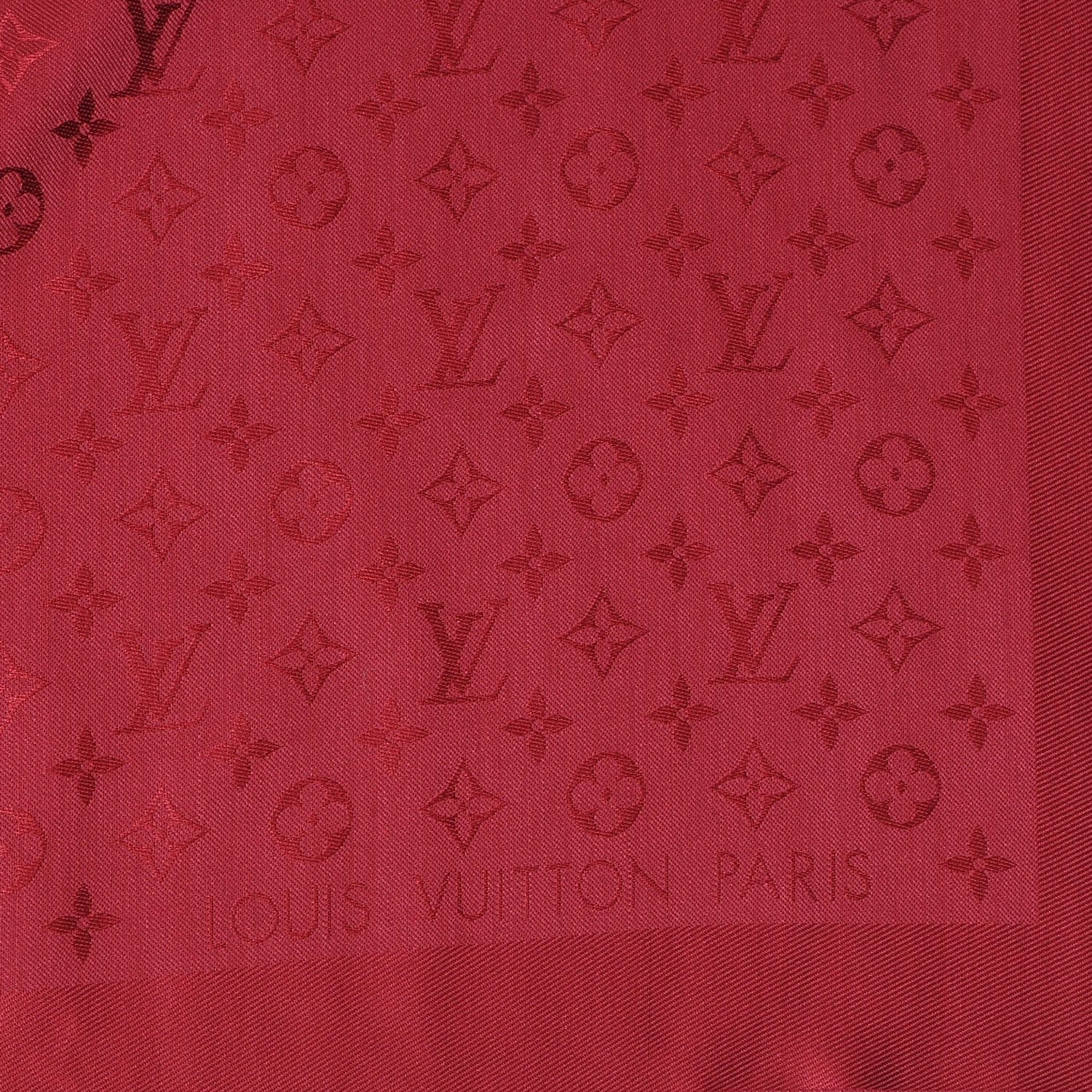 Louis Vuitton Silk Wool Monogram Shawl Pomme D'Amour 4 of 6