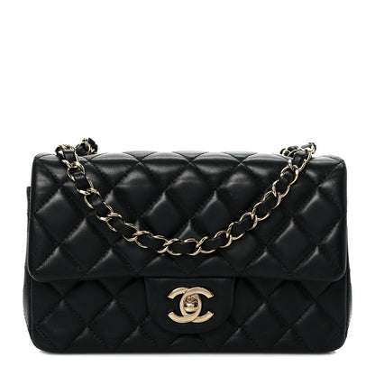 Chanel Lambskin Quilted Mini Rectangular Flap Black 1 of 12