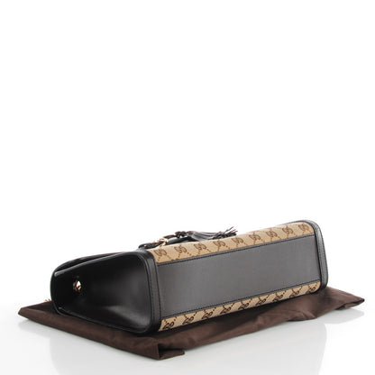 Gucci Monogram Margaux Calfskin Medium Emily Chain Shoulder Bag Beige Ebony Cocoa 4 of 7