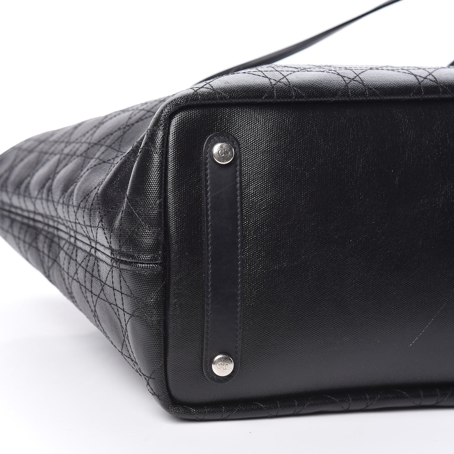 Coated Canvas Cannage Panarea Shopping Tote Black