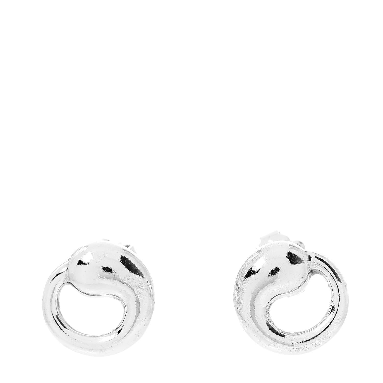 Tiffany Sterling Silver 11mm Elsa Peretti Eternal Circle Earrings 1 of 4