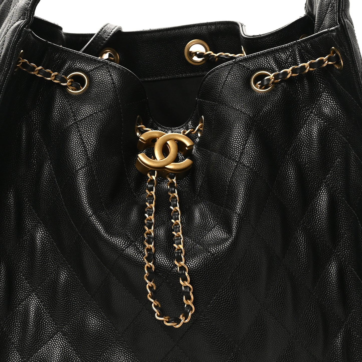 Caviar Quilted Medium Chanel 25 Handbag Black