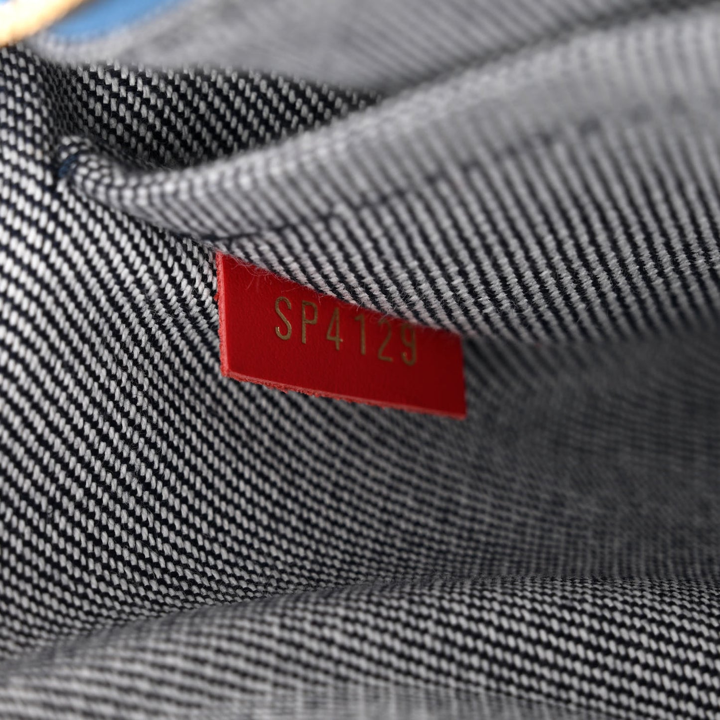Denim Damier Monogram Patchwork Multi Pochette Accessories Blue Rouge