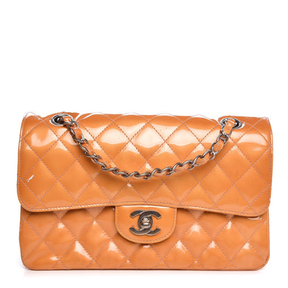 Chanel Patent Quilted Small Double Flap Orange 1 of 12